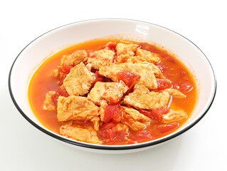 A Chinese delicacy, scrambled eggs with tomatoes