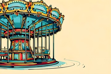 놀이동산 회전그네 일러스트