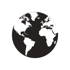 Obraz premium globe earth map element icon flat black
