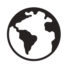 globe earth map element icon flat black