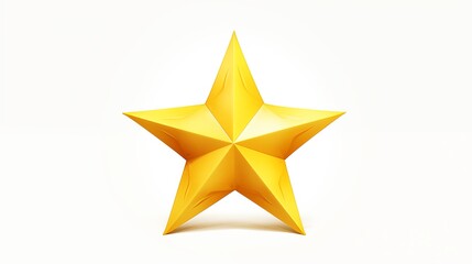 Obraz premium Bright and Shiny Golden 3D Five-Pointed Star Illustration
