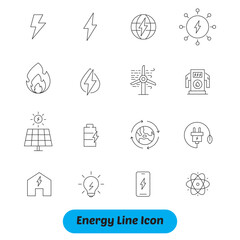 Energy, electricity, power icons. vector illustration
