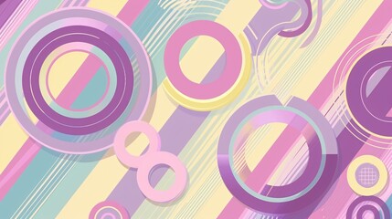 Abstract Geometric Design in Soft Pastel Tones