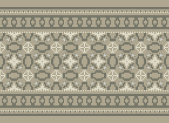 Ethnic Cross Stitch Pattern. Ethnic Neckline Embroidery Design. Geometric Neckline Traditional Stitch Pattern. Textile Collar Shirts Fashion.