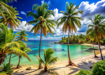 Fototapeta premium palm trees on the beach
