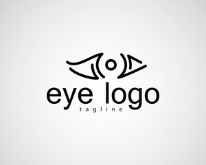 abstract eye with line concept logo for eye medical ,optic and others