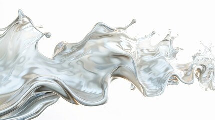 abstract splash of milk captured in flowing motion on white background