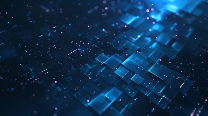 Obraz premium blue geometric abstract technology and science background