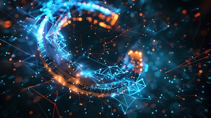 C Letter Abstract Technology Background