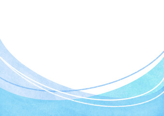 爽やかな波の水彩背景素材