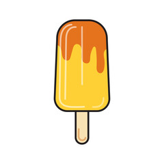 Hand drawn popsicle isolated on a white background. Design concept for summer vacation and travel.