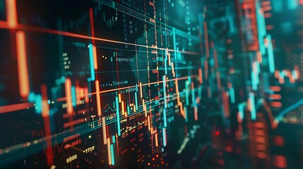 Obraz premium Data Technology Computer Generated Digital Currency and Exchange Stock Chart for Finance and Economy Display