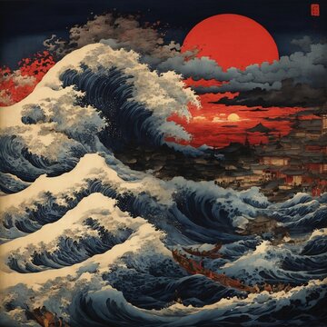 Under the Wave off Kanagawa (Kanagawa oki nami ura), also known as The Great Wave, from the series Thirty-six Views of Mount Fuji (Fugaku sanjūrokkei)