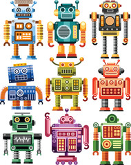Robot Collection Vector Illustration