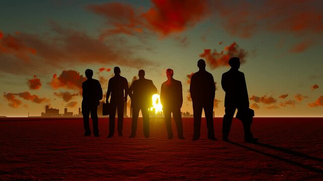 Business elite team silhouettes