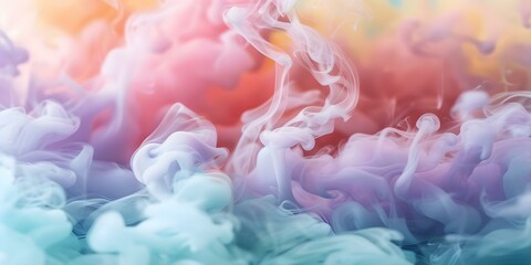 Obraz premium Colorful smoke billows in the background. Concept Colorful Smoke Effects, Background of Smoke, Vibrant Smoke Photography