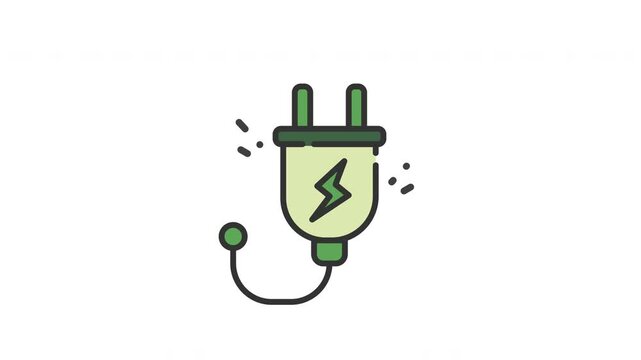 Power Plug animated icon with alpha channel. Perfect for project and Explainer Video