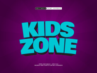 kids zone editable text effect in simple and kids text style