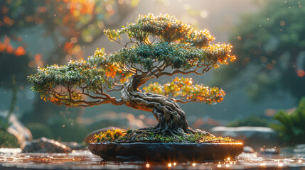 amazing beautiful bonzai trees, Ai generated Images