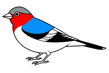 Chaffinch icon vector line art illustration