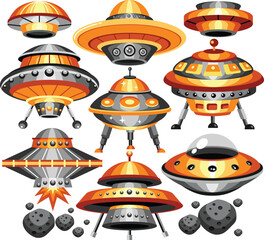 UFO Elements Vector Illustration