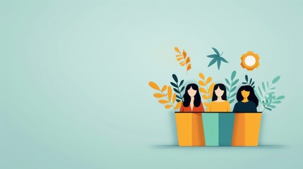 Ecosystem conservation, decluttering influence, flat design illustration