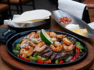 Popular Mexican food Fajitas in the restaurant at Metro Manila, Philippines

