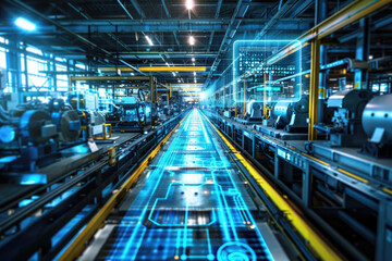 Fototapeta premium Visualize smart factories and warehouses