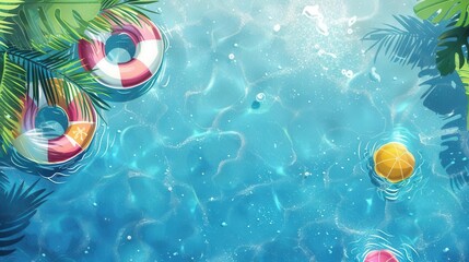 Sparkling Summer Fun. Pool party invitations backgrounds