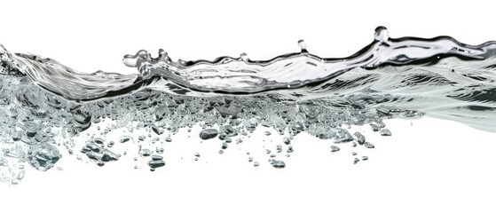Pure Transparency, Close-Up of Clear Water on Solid White Background