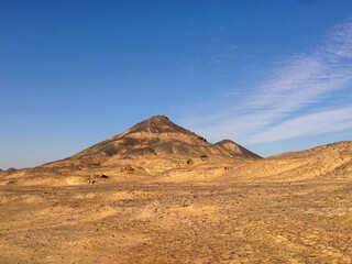sand dunes in the desert, black and white desert, Egypt