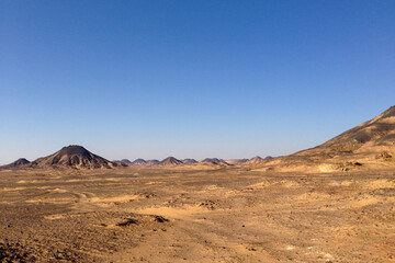 desert landscape, black and white desert, Egypt