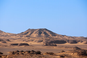 landscape in the desert, black and white desert, Egypt
