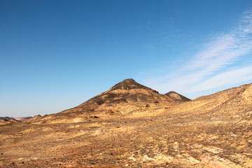 landscape in the desert, black and white desert, Egypt