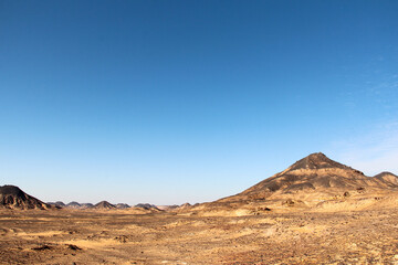 landscape in the desert, black and white desert, Egypt