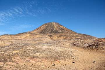 landscape in the desert, black and white desert, Egypt