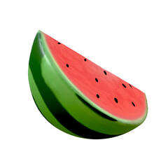 3d cute watermelon render realistic fresh fruit