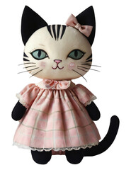 cat in a pink dress