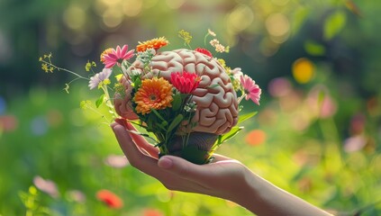 World Mental Health Day concept with a focus on psychology, mental health care, and awareness.