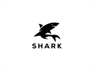 The logo features a sleek, stylized shark, captured either with a dynamic, forward moving pose to suggest speed and strength.