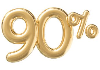 90 Percent Off Sale Gold Number 3D