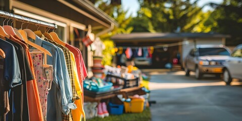 Garage sale featuring housewares clothing sporting goods toys. Concept Garage Sale, Housewares, Clothing, Sporting Goods, Toys