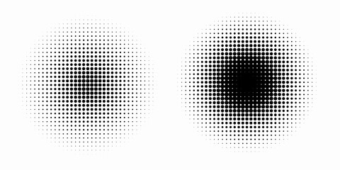 Set of black halftone dots backgrounds. vector modern dots halftone abstract
