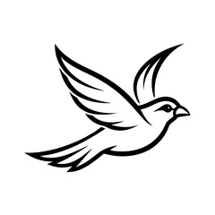 Unique style logo flying bird