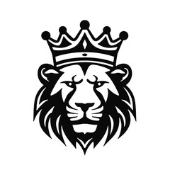 Royal lion king  silhouette logo design vector