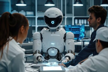 Professionals working in a high-tech control room with multiple screens monitoring global operations. AIG62