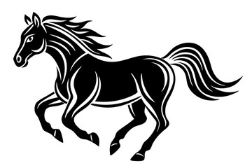 Horse running icon silhouette vector art illustration