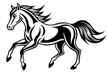 Horse running icon silhouette vector art illustration
