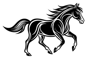 Horse running icon silhouette vector art illustration