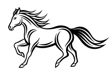 Horse running icon silhouette vector art illustration